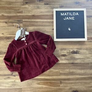 NWT Matilda Jane Just Imagine Bronwyn Burgundy Red Long Sleeve Velour Top 4